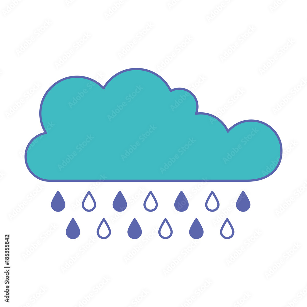 cloud with rain in blue and purple color sections silhouette cloud with rain in blue and purple color sections silhouette