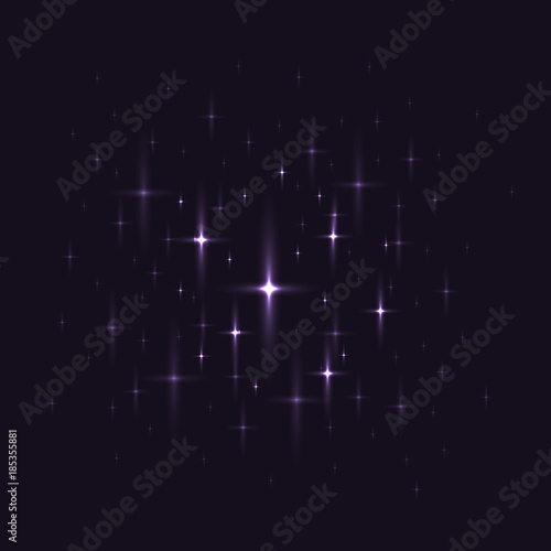 Black background with night sky with stars. Vector pattern for wrapping paper, wallpaper and your creativity