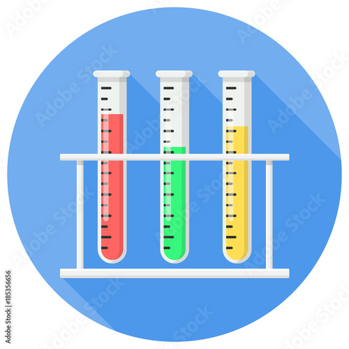 Reagenzgläser Flat Design Icon
