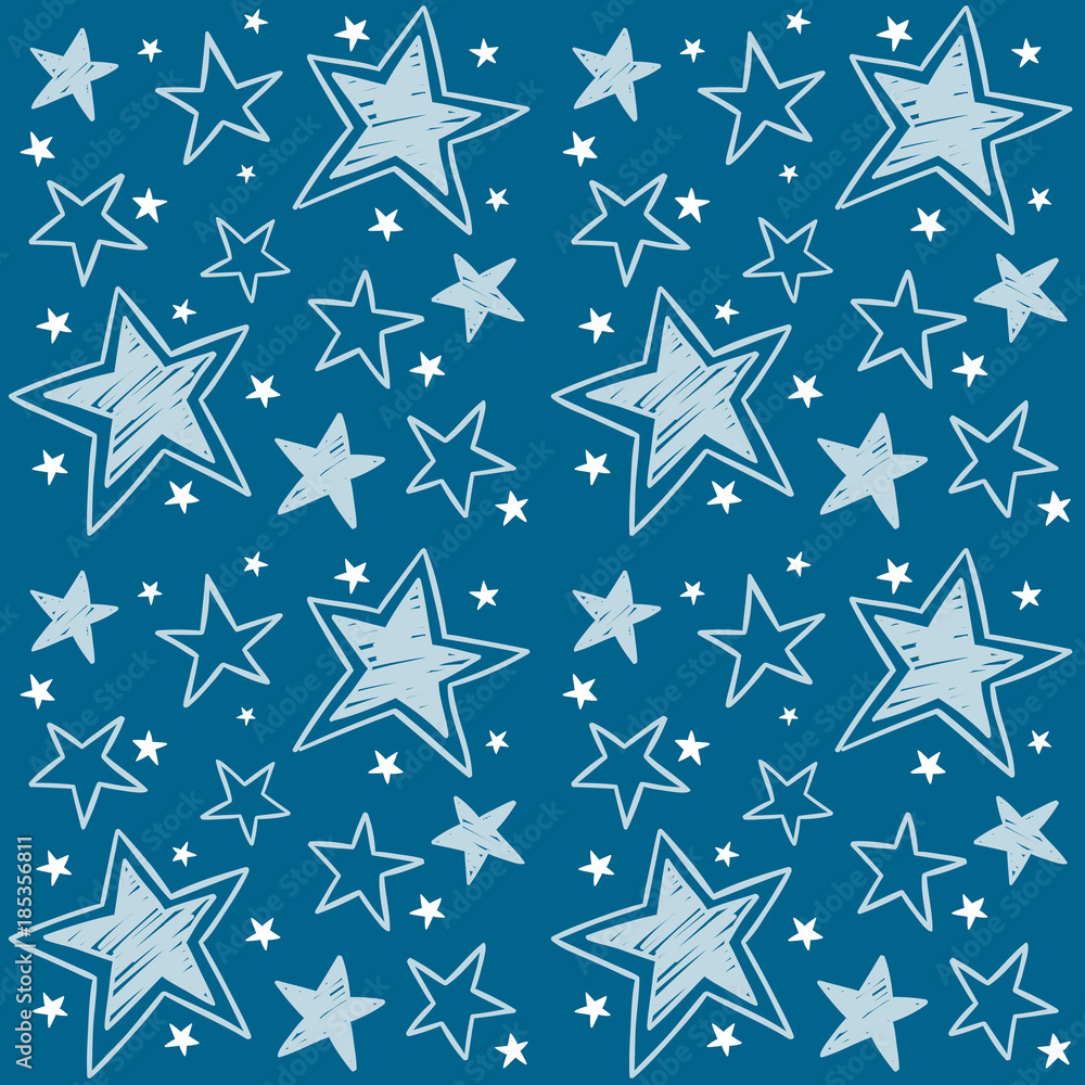 Seamless pattern with hand-drawn stars Seamless pattern with hand-drawn stars