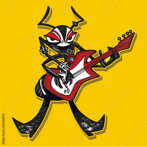 Ant playing the bass