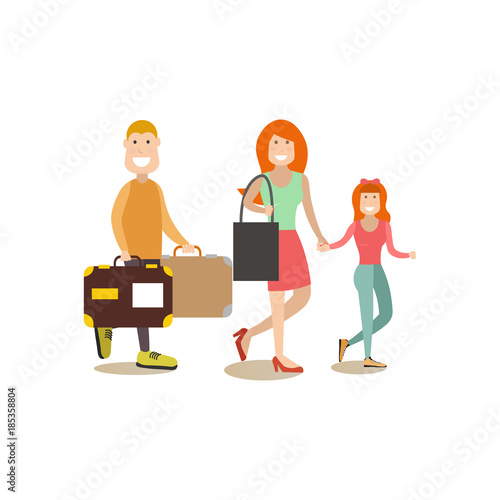 Departure concept vector illustration in flat style