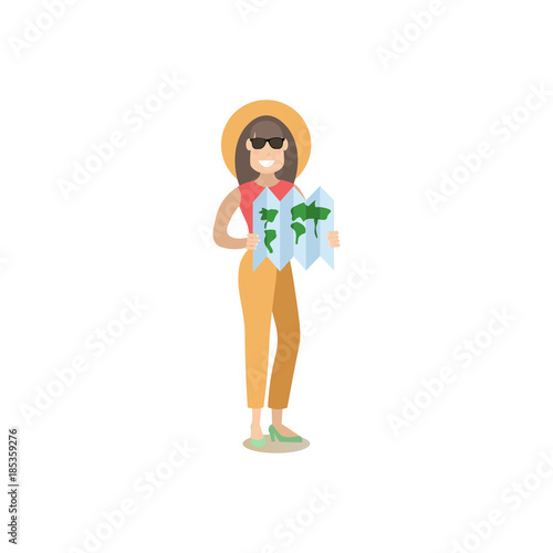 Tourist people concept vector illustration in flat style