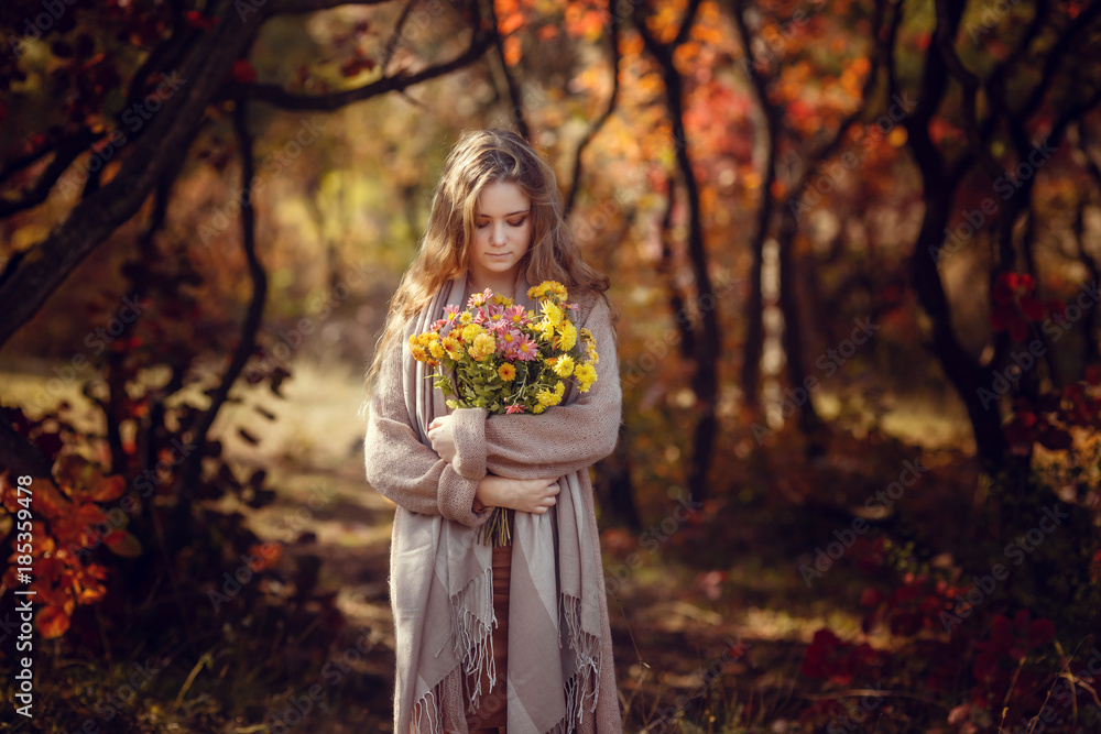 Portrait of beautiful girl walking the park. Smiling. Warm sunny weather. Outdoors Portrait of beautiful girl walking the park. Smiling. Warm sunny weather. Outdoors