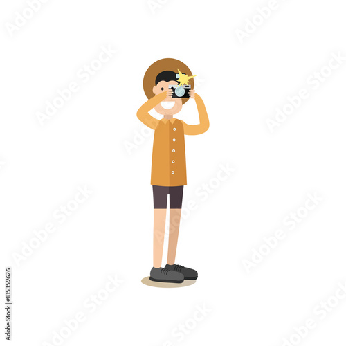 Tourist people vector illustration in flat style