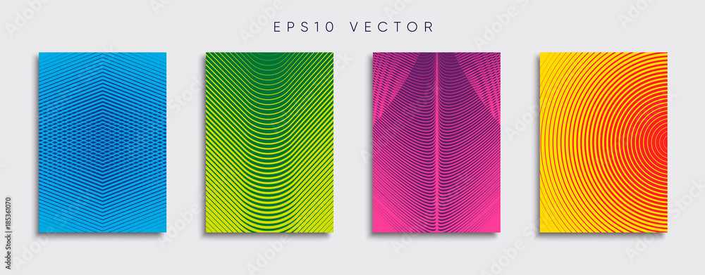 Fototapeta premium Vector cover designs. Future Poster template. Smartphone modern background set.