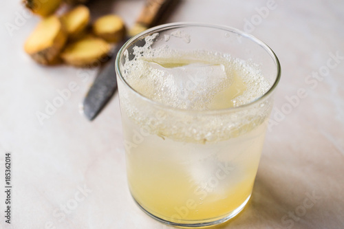 Organic Ginger Ale Soda (Tonic) in Glass Ready to Drink
