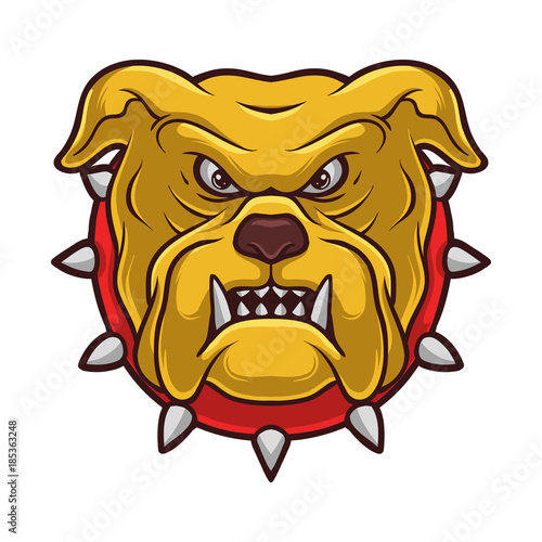 Bulldog Dog Cartoon Illustration Mascot Icon Logo Vector