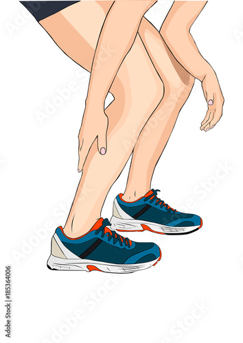 Women Touching her Leg Muscle