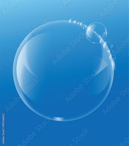Soap or Water bubbles Drop Underwater on Light Blue background .vector design element EPS10 illustration