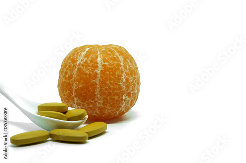 Fresh orange fruit with vitamin C