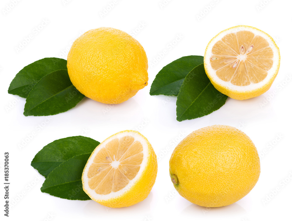 Fresh lemon isolated on white background