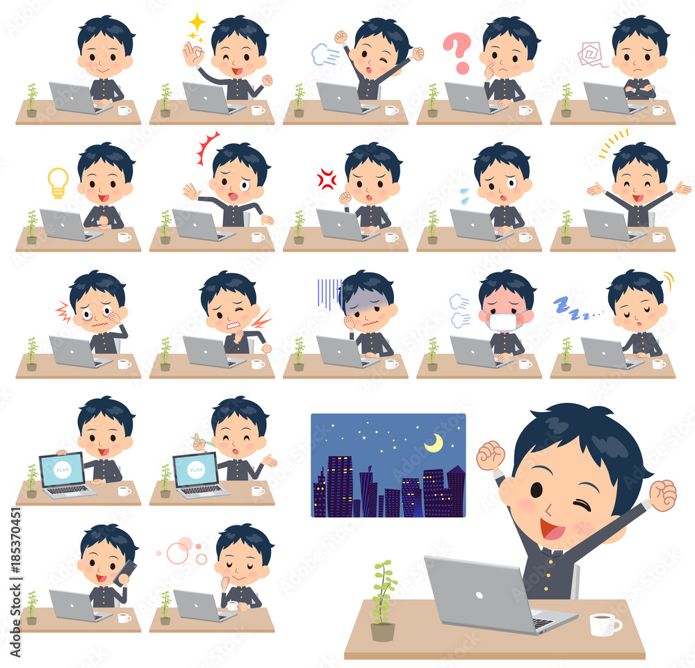 school boy gakuran_desk work school boy gakuran_desk work