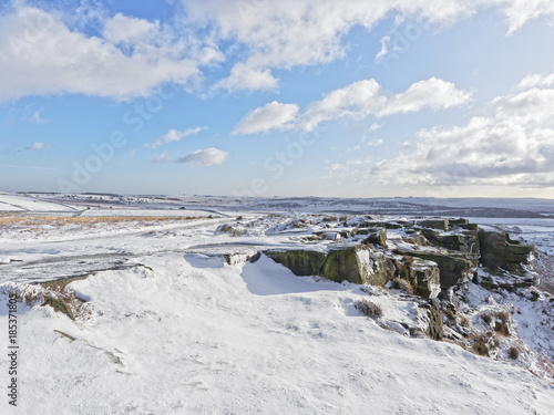 Wallpaper Mural Bright winters day on a snow covered Curbar Edge in the Peak District Torontodigital.ca