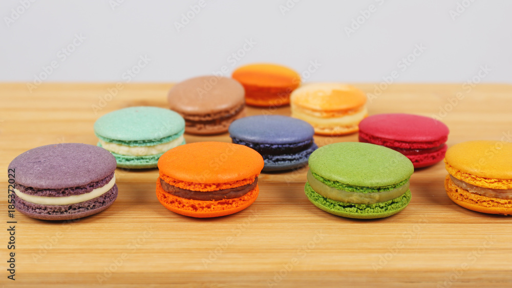 Fototapeta premium Tasty delicious macaroons biscuits