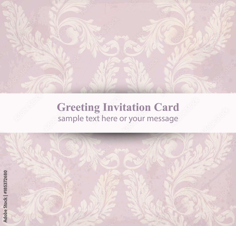 Greeting card with classic luxury ornament. Vector decor backgrounds