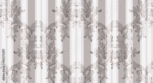 Baroque pattern shiny background Vector. Vintage ornament decor textures