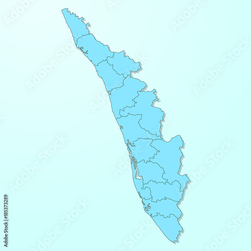 Kerala blue map on degraded background vector photo
