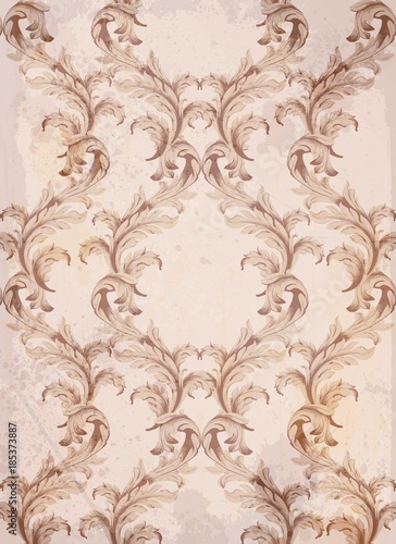 Baroque pattern background Vector. Vintage ornament decor textures