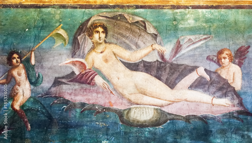 Fototapeta Mars fresco in Pompeii House Italy