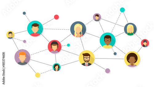 Netzwerk von Menschen international Flat Design