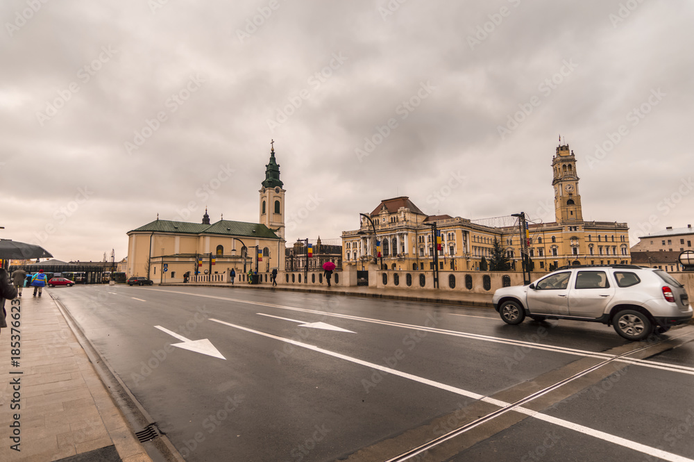 Oradea City Hall in a cloudy day. Oradea City Hall in a cloudy day.