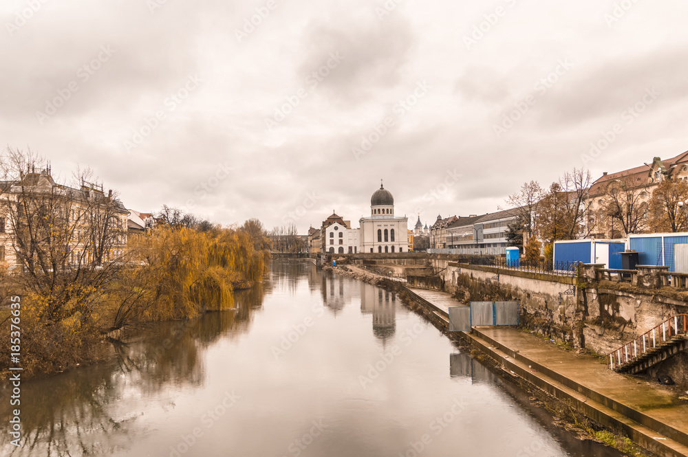 River Crisul Repede in Oradea. Romania .