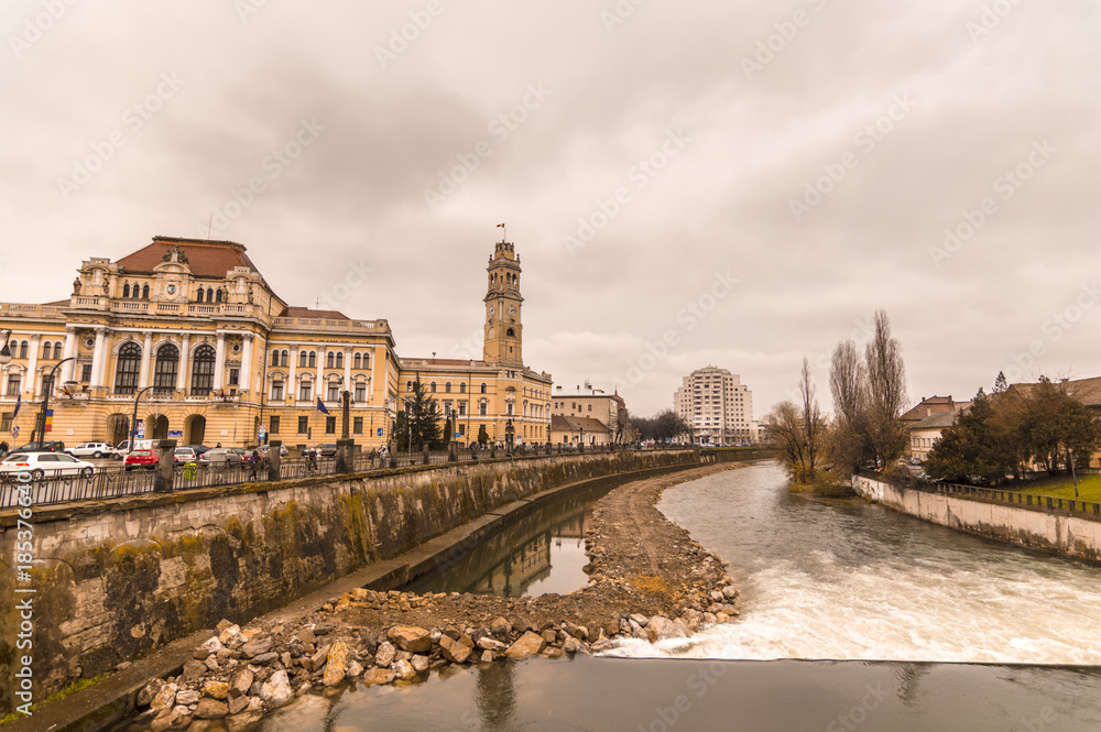 River Crisul Repede in Oradea. Romania .