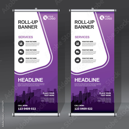 Roll up sale banner design template, abstract background, pull up design, modern x-banner, rectangle size.