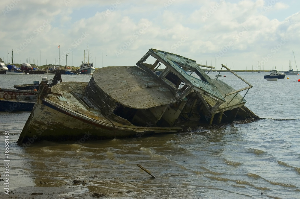 Shipwrecked boat at Orford.