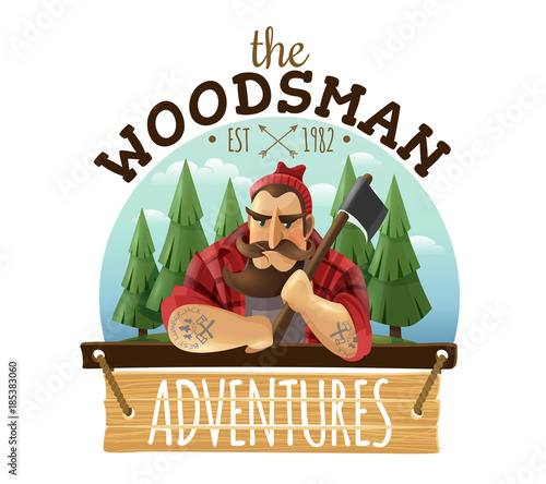 Lumberjack Woodsman Adventures  Logo Icon 