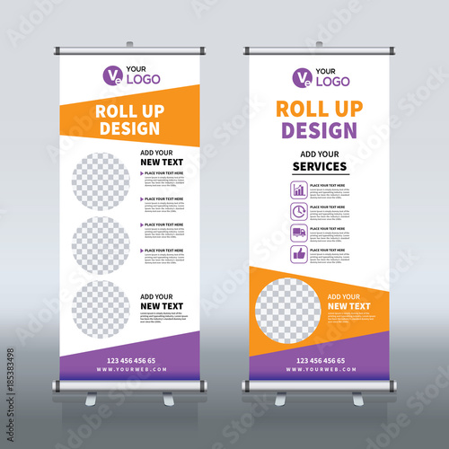 Roll up sale banner design template, abstract background, pull up design, modern x-banner, rectangle size.