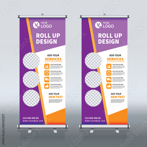 Roll up sale banner design template, abstract background, pull up design, modern x-banner, rectangle size.