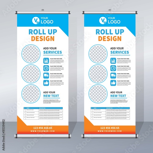 Roll up sale banner design template, abstract background, pull up design, modern x-banner, rectangle size.