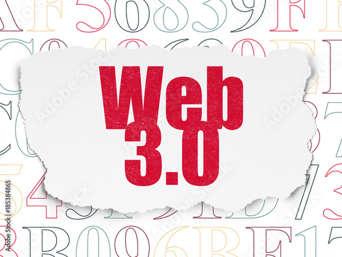 Web design concept: Web 3.0 on Torn Paper background