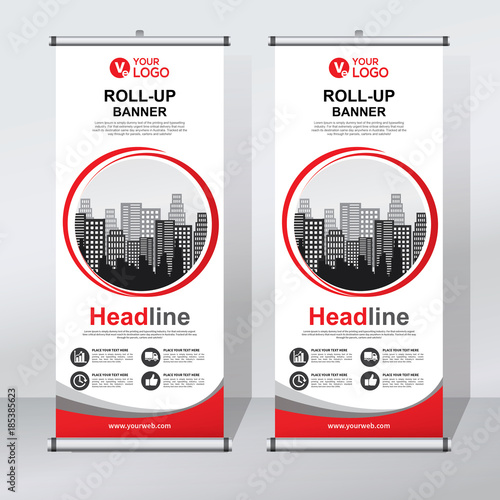 Roll up sale banner design template, abstract background, pull up design, modern x-banner, rectangle size.
