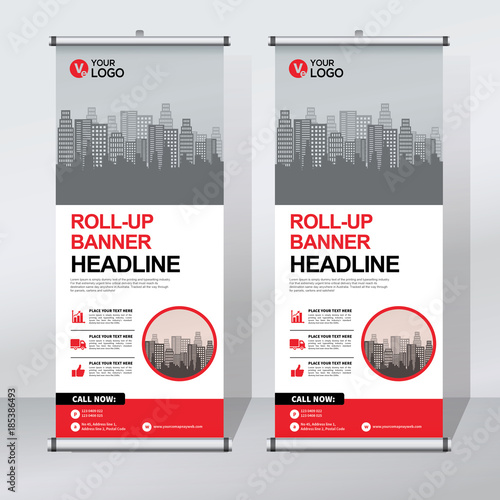 Roll up sale banner design template, abstract background, pull up design, modern x-banner, rectangle size.