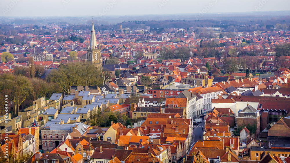 View over Bruges, Belgium from the Belfry