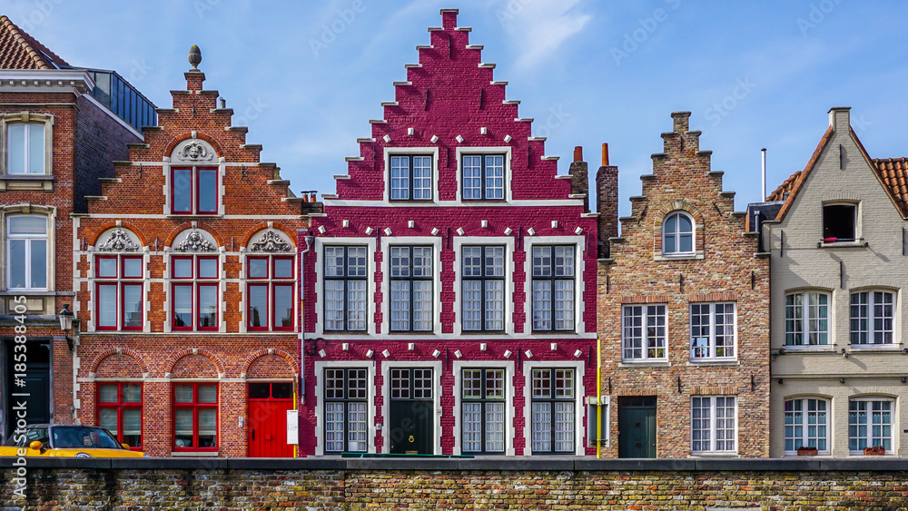 Iconic architecture and buildings in Bruges, Belgium