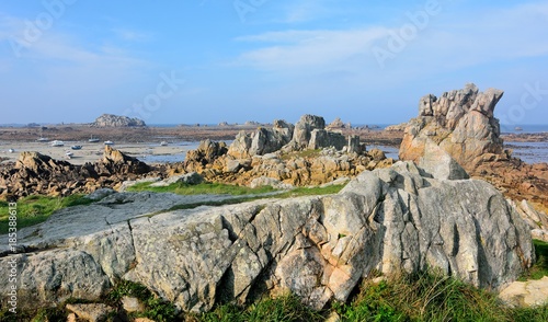 Paysage de la côte bretonne à Plougrescant dans les Côtes d'Armor