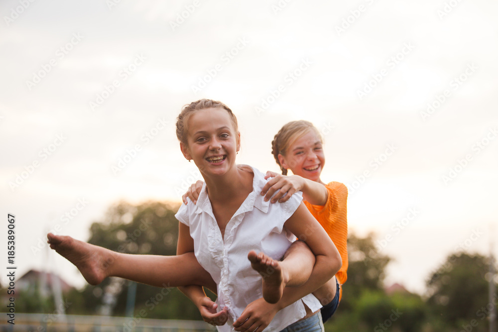 Fototapeta premium Two teenage girls