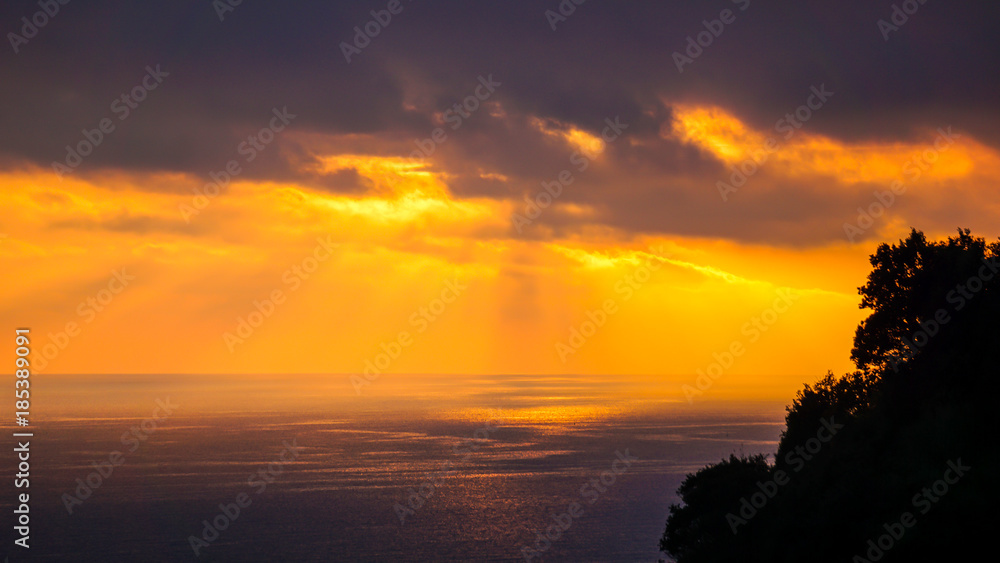 Sunset on the Italian Riviera, Italy