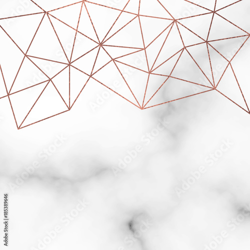 Marble Texture Vector Background with rose gold lines