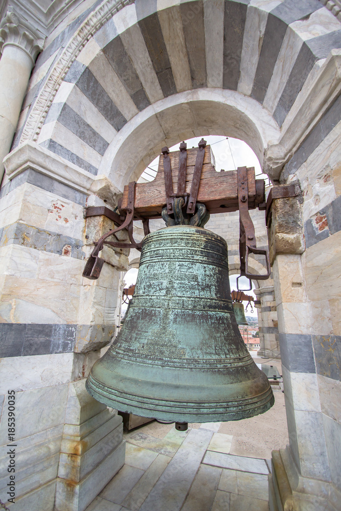 Bell in tower of Pisa, Italy
