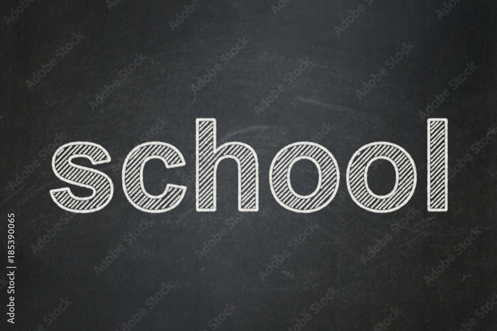 Obraz premium Studying concept: text School on Black chalkboard background