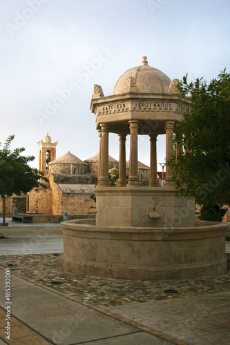 Geroskipou Square & 9th century Agia Paraskevi Byzantine Church, Geroskipou, Paphos, Cyprus photo