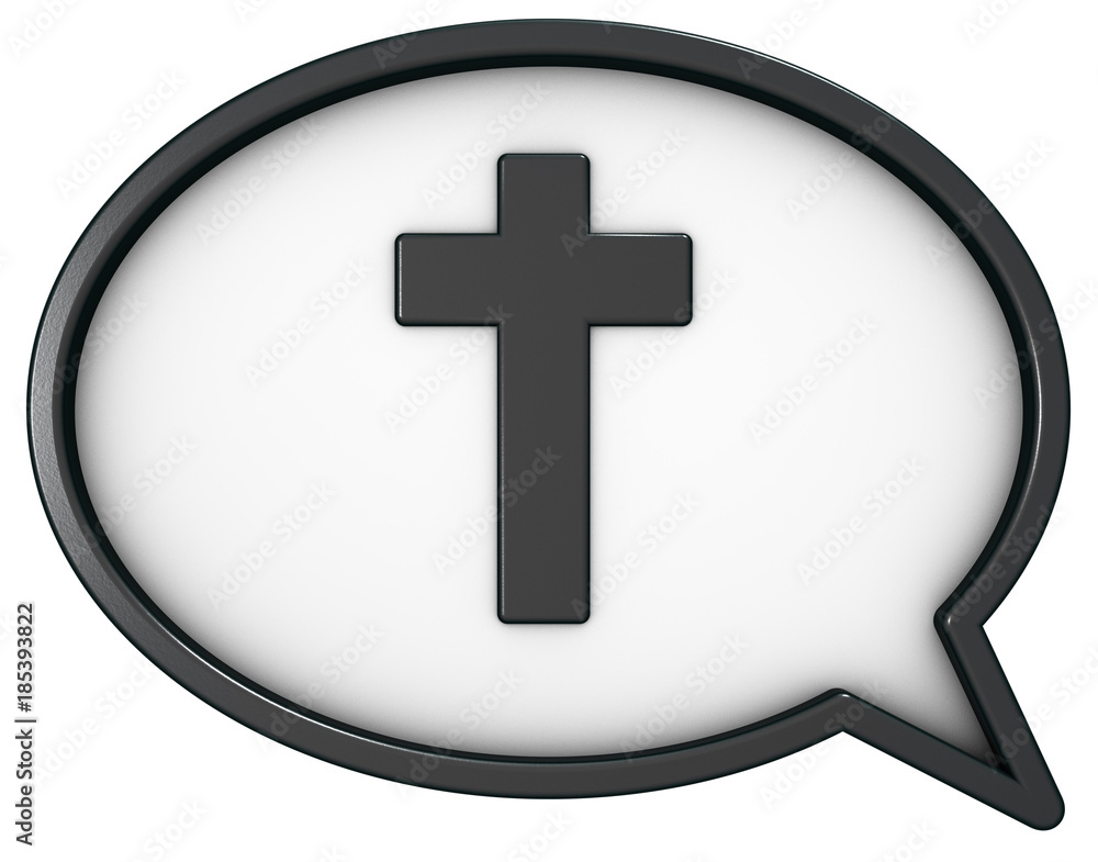 sprechblase und kreuz sprechblase und kreuz