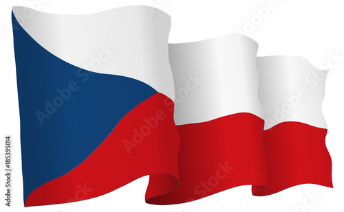 Czech Republic Flag Waving Vector Illustration