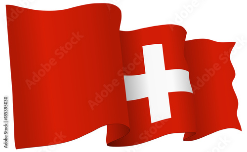 Switzerland Flag Waving Vector Illustration
