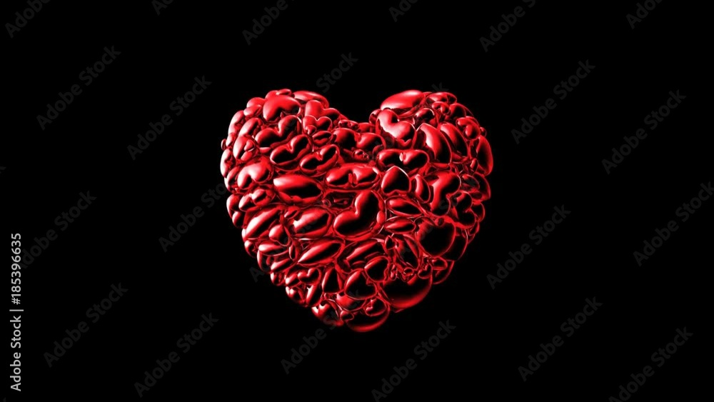 Looping Red Shiny Jewel Heart Beat with Alpha Matte Looping Red Shiny Jewel Heart Beat with Alpha Matte